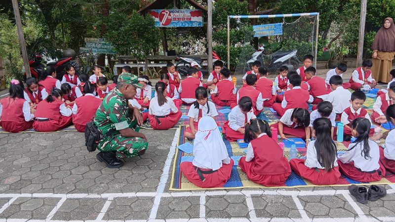 Serda Julius Hadir Dampingi Penyaluran Makan Sehat Bergizi di SD 003 Air Sena