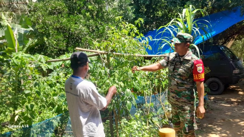 Laksanakan Tugas Rutin Babinsa, Praka Robi Singgahi Masyarakatnya di Desa Batu Ampar