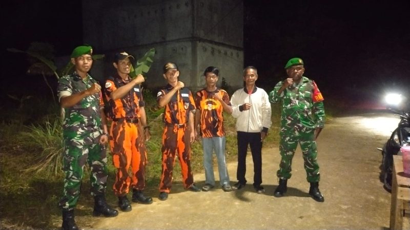 Sinergi Babinsa, Ormas dan Linmas Jaga Kamtibmas di Desa Payamaram